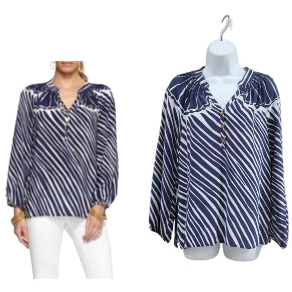 LILLY PULITZER Elsa Top Shimmy Shell Silk Blouse - Picture 8 of 8